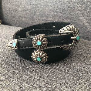 Black Justin Turquoise Concho Belt